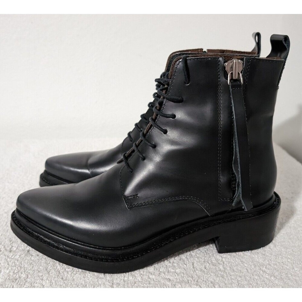 Acne Black Leather Combat Boots - Picture 3 of 11